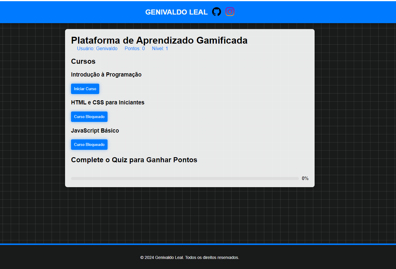 Plataforma de Aprendizado Gamificada